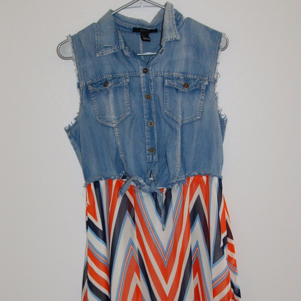 Barely used high low dress with Jean top