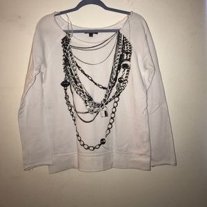 Volcom / White Jeweled Print Sweater