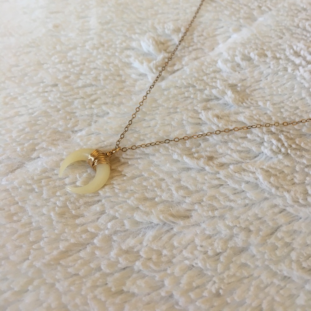 Gold Double Horn Necklace