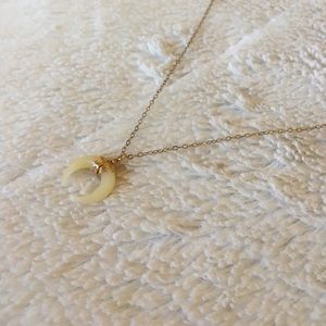 Gold Double Horn Necklace