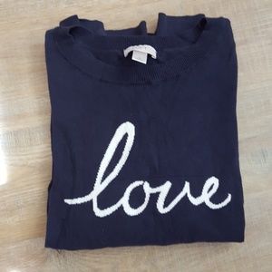 Navy love sweater