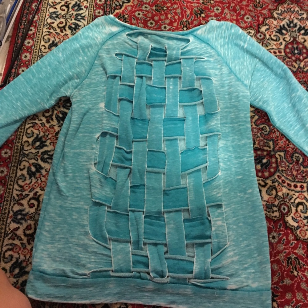 Blue weaved back Daytrip sweater size medium