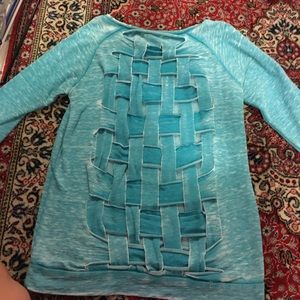 Blue weaved back Daytrip sweater size medium