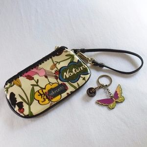 Sakroots Wallet Wristlet + Butterfly Keychain