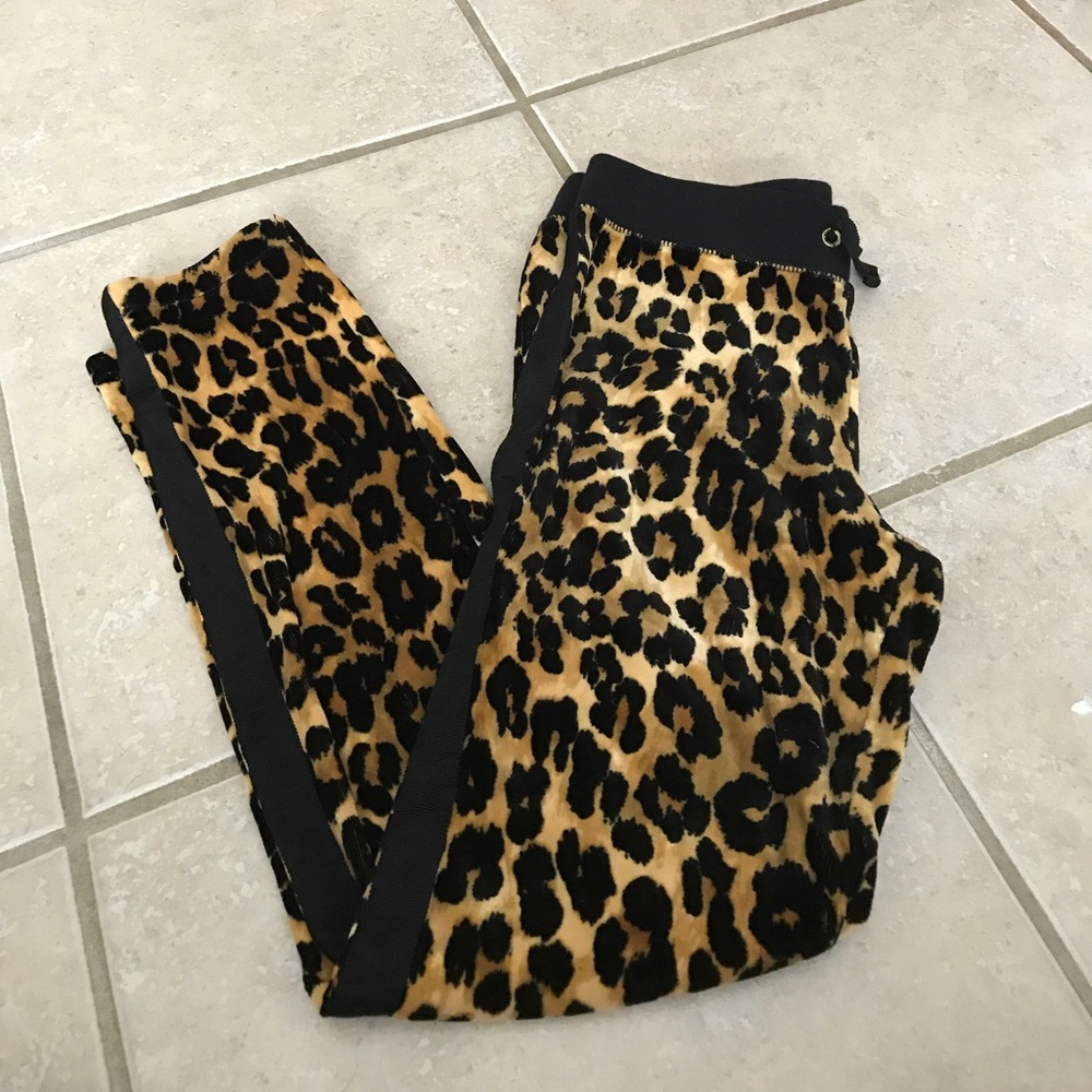 EUC Girl's Juicy Couture Velour Leopard Pants XL