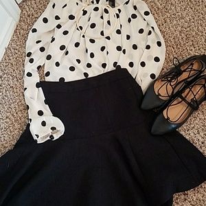 Black Fit and Flair Mini skirt
