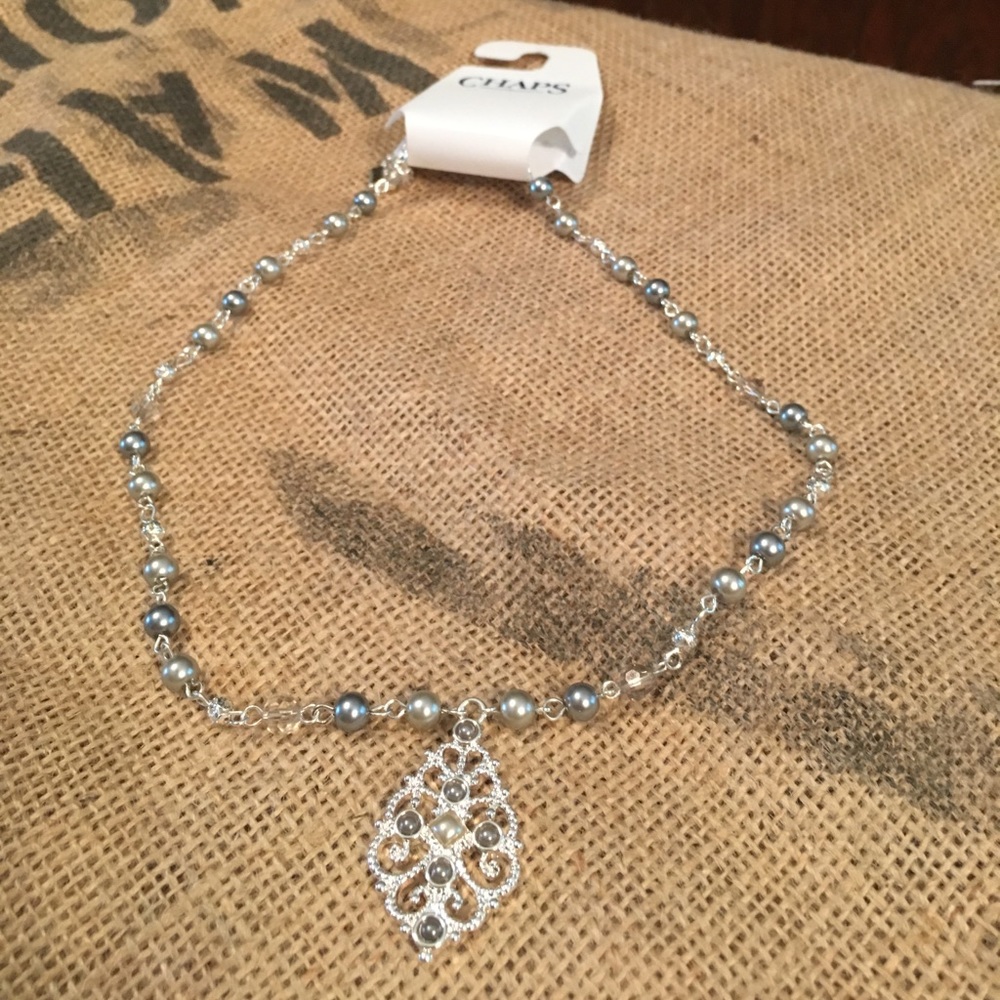 Brand new! Silver & slate necklace