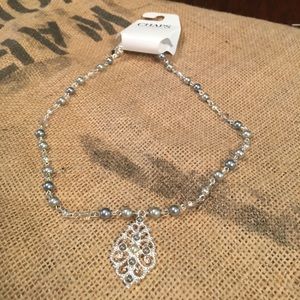 Brand new! Silver & slate necklace