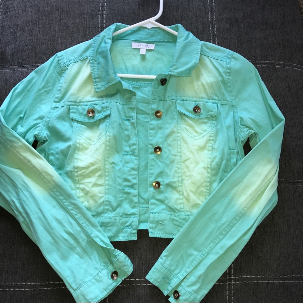 Short Turquoise Denim Jacket