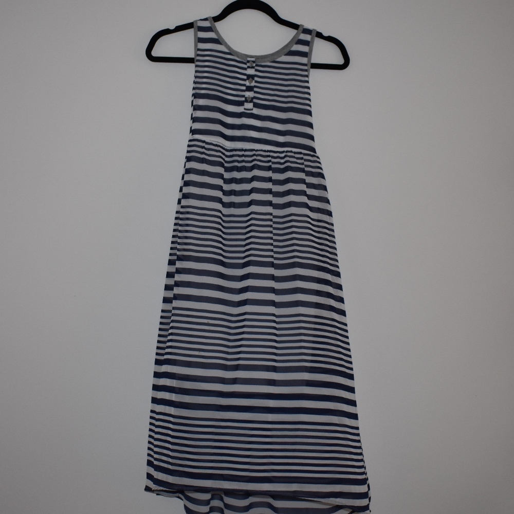 Girls Blue Striped Dress
