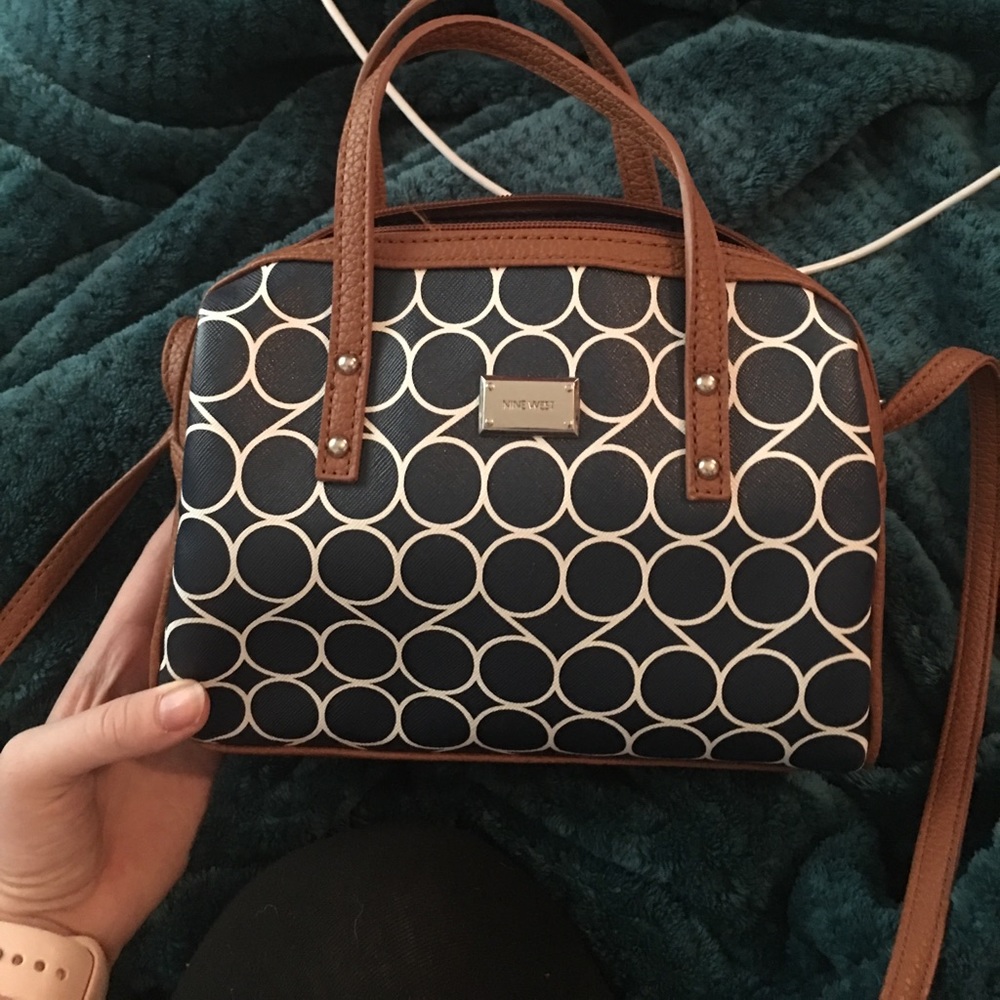 Nine West cross body!! Navy and Brown