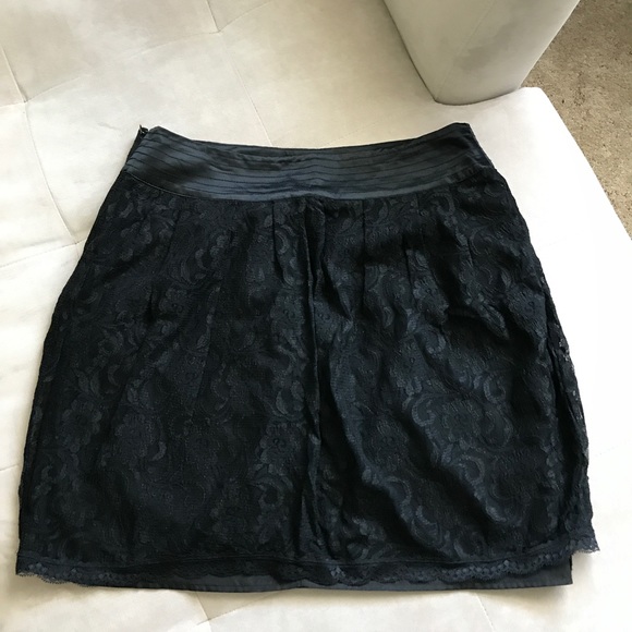 Satin and Lace Black Skirt - Picture 2 of 2