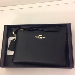 Coach Women's Wrist Wallet Black Size Small