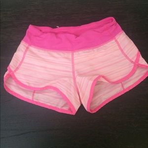 Pink lululemon speed shorts