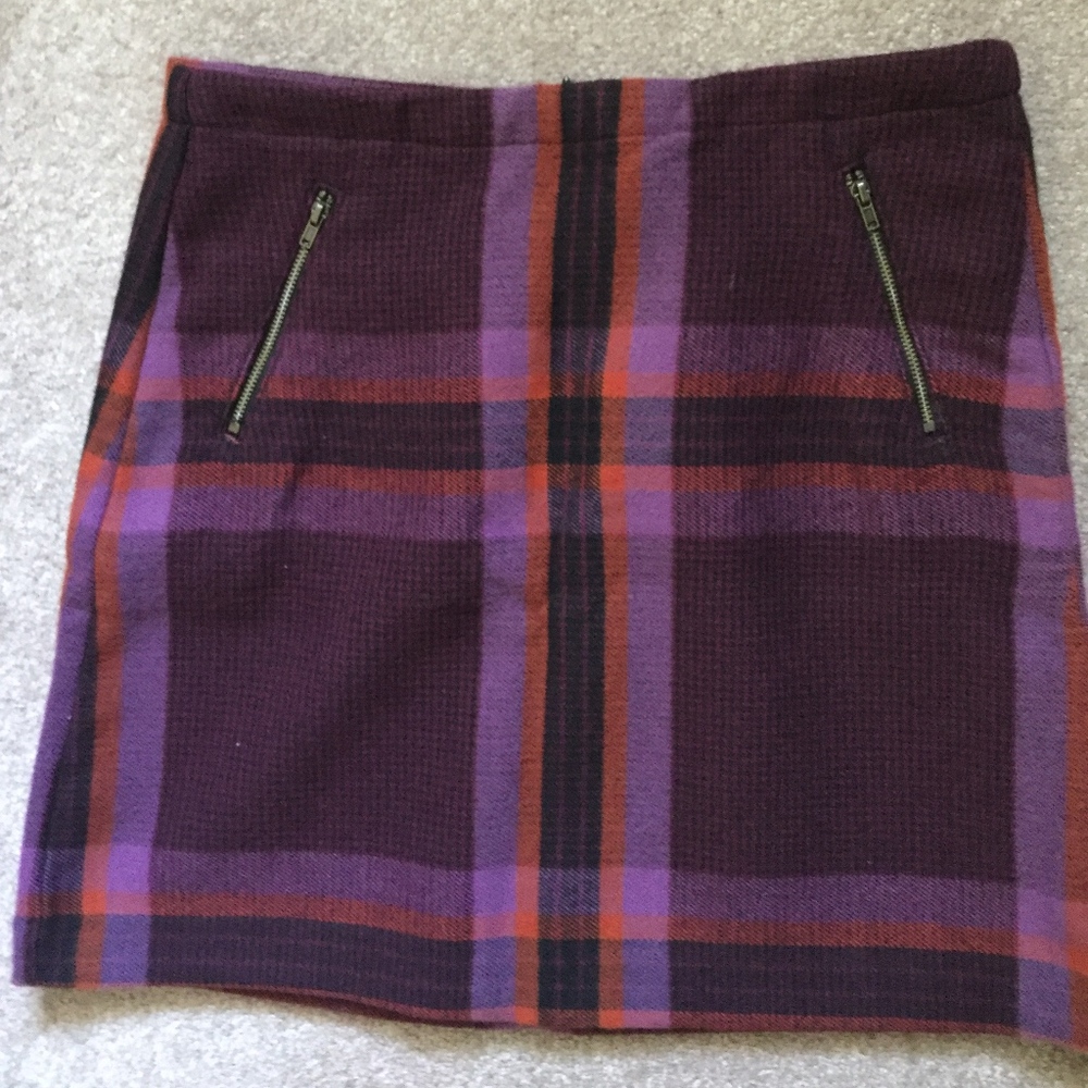 Stylus Plaid Zipper skirt