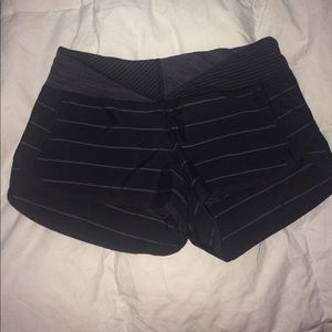 Lululemon Black pinstrip speed shorts Lululemon Black pinstrip speed shorts