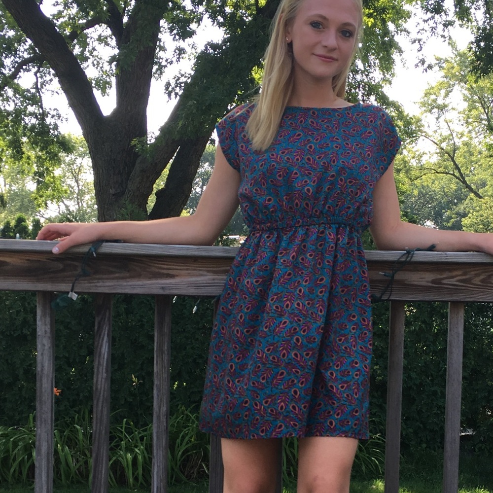 Formal Teal Peacock Dress