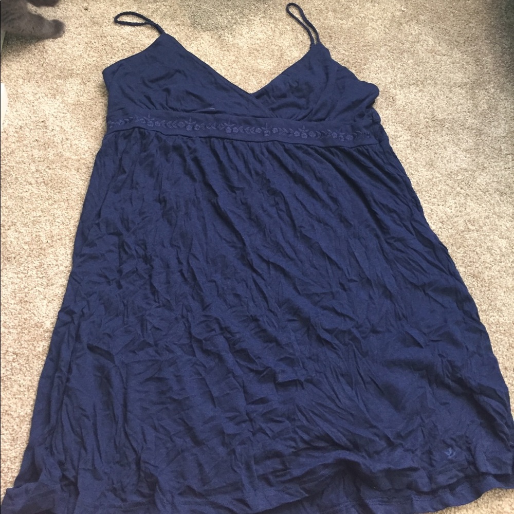 Navy jersey knit dress