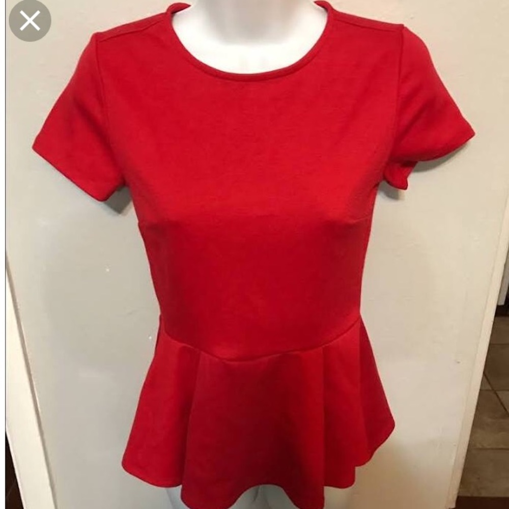 Red peplum top
