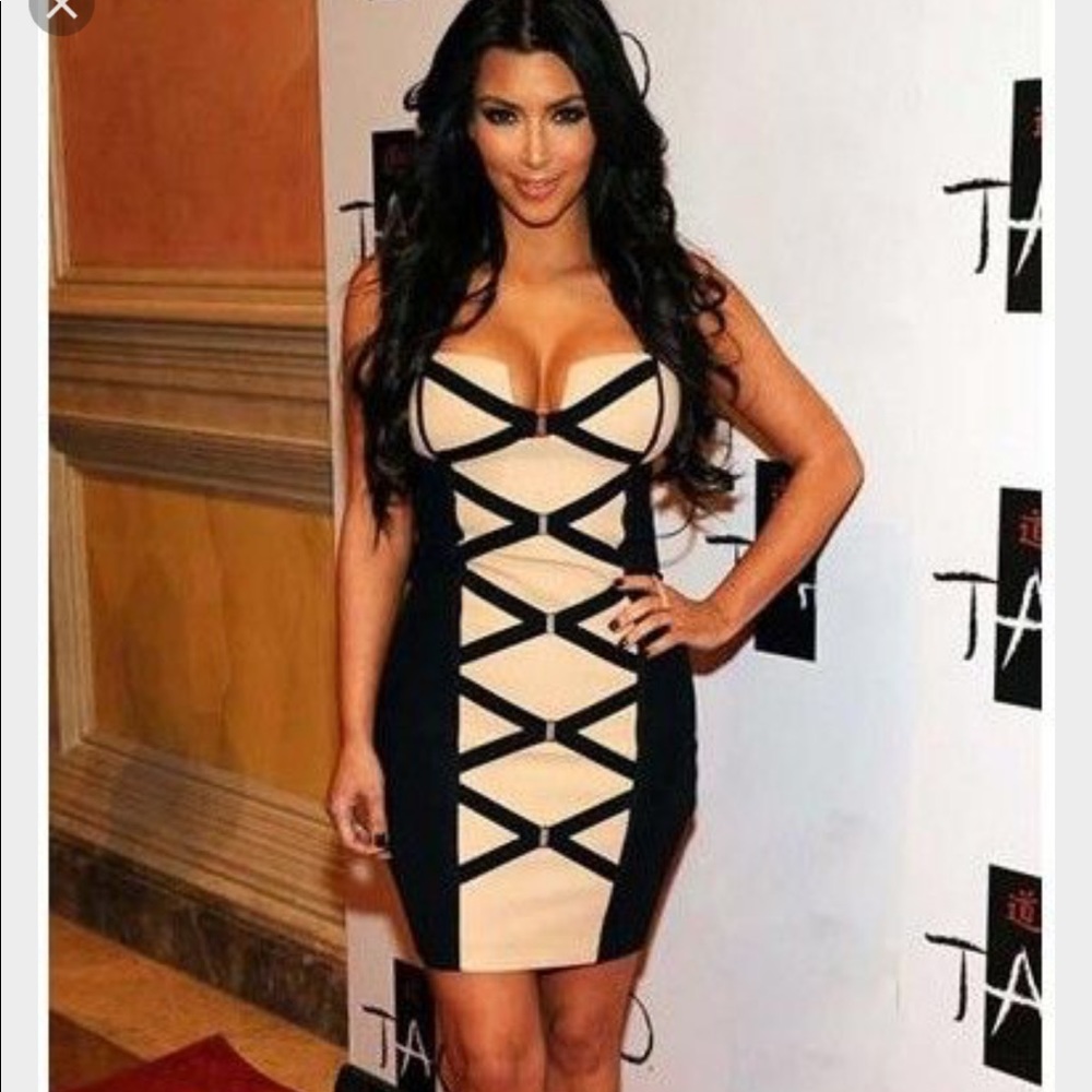 Plus size strapless Kim Kardashian  dress