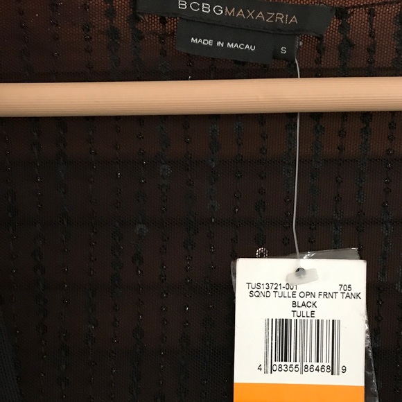 BCBG black sequin sheer top - Picture 2 of 4