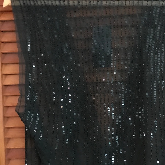 BCBG black sequin sheer top - Picture 3 of 4