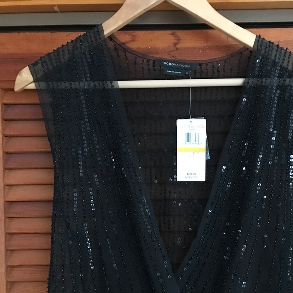 BCBG black sequin sheer top - Picture 4 of 4