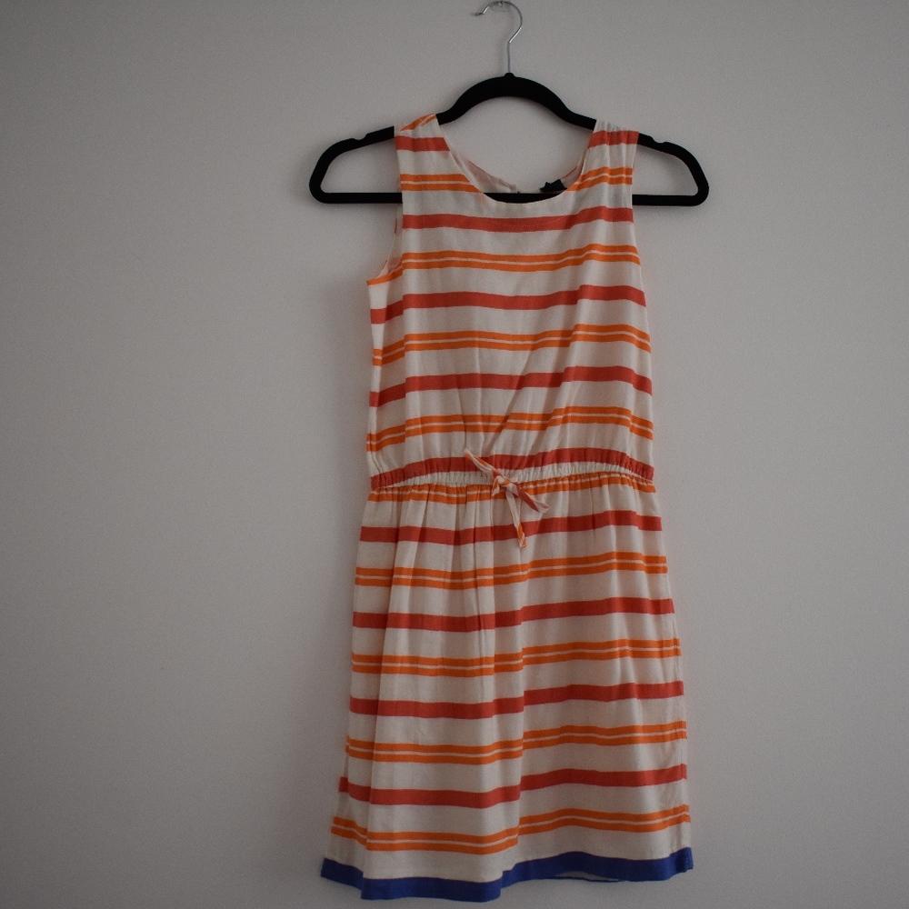 Girls Orange Striped Dress
