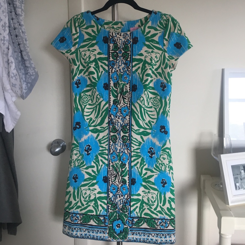 Blue &a Green Short Sleeve Lilly Shift Dress