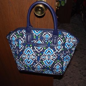 Vera Bradley "Ink Blue" Leather/Fabric Purse