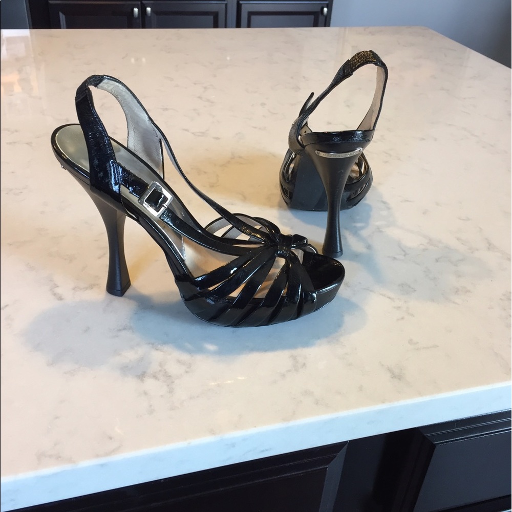 Michael Kors black flared heels