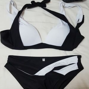 Black and white swim suit