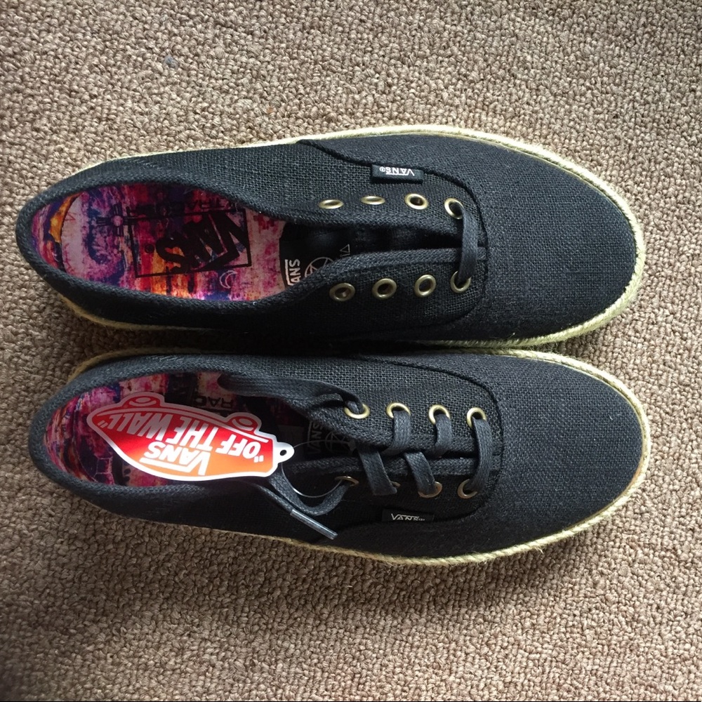 Women's Black Vans Originals Espadrilles Size 7