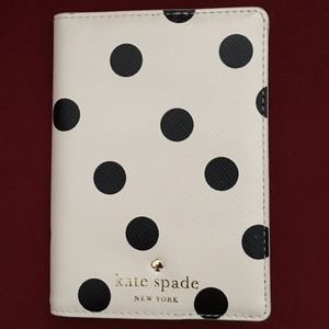 Kate Spade Passport Holder Cover Black & White Dot