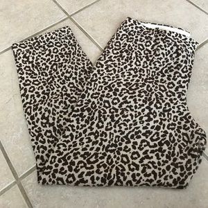 VGUC J.Crew Cafe Capri in Linen Leopard, size 10