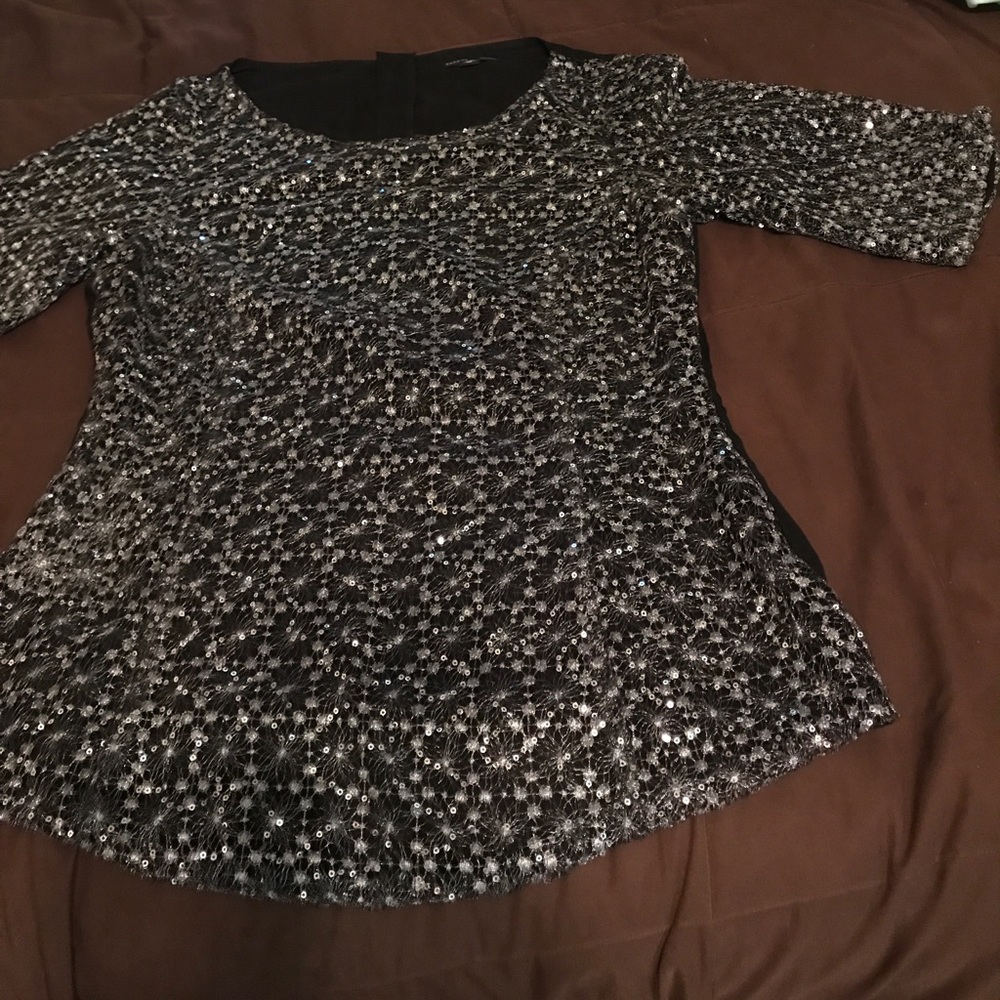 Black sequined blouse new