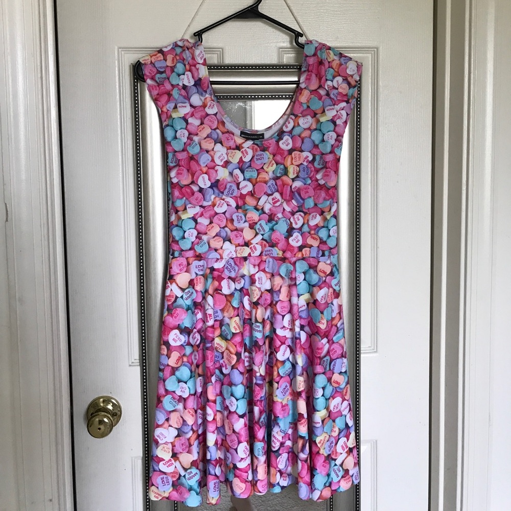 Black Milk conversation heart cap sleeve dress