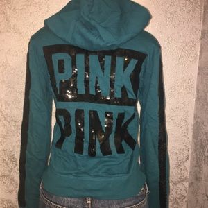Vs pink zip up hoodie