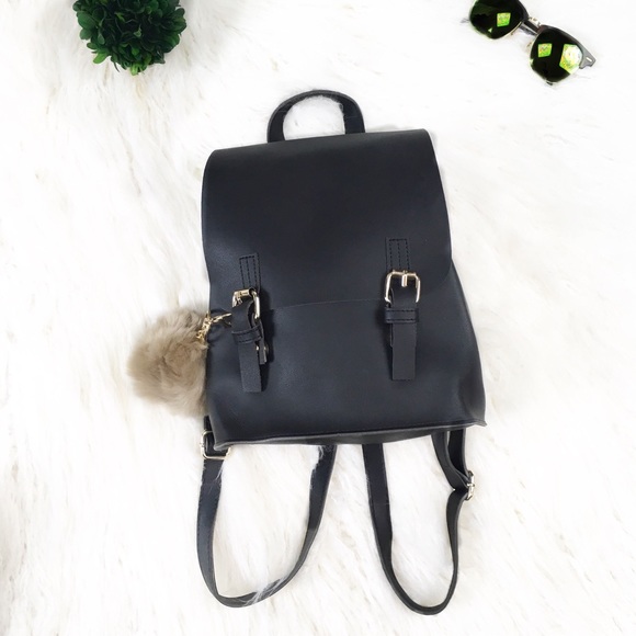 Handbags - 🔥NEW🔥 "Maryjane" Black Faux Leather Backpack
