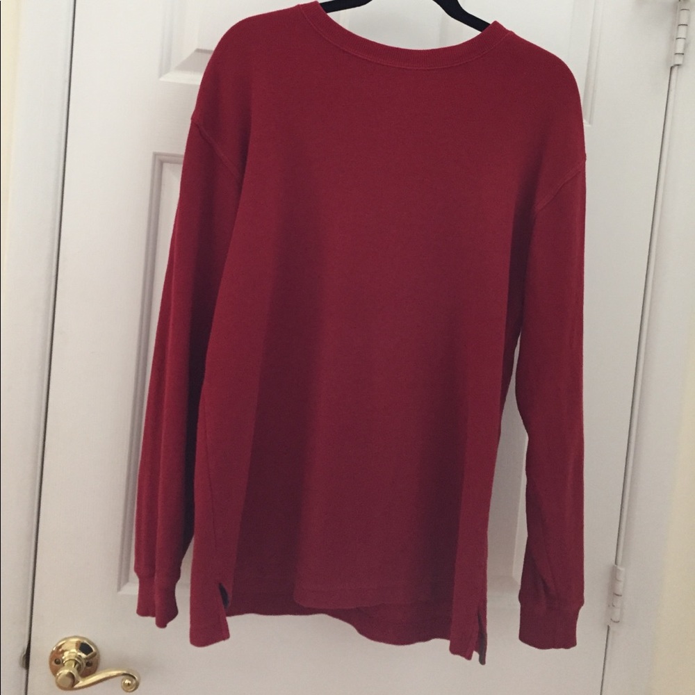 Men's L. L. Bean heavy red waffle knit shirt