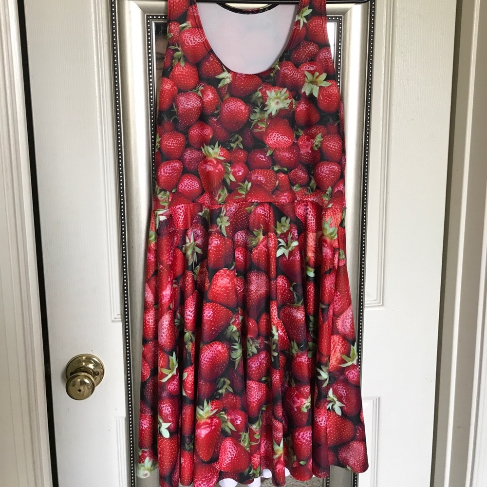 Black milk strawberry skater dress