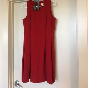 Loft pleated red dress
