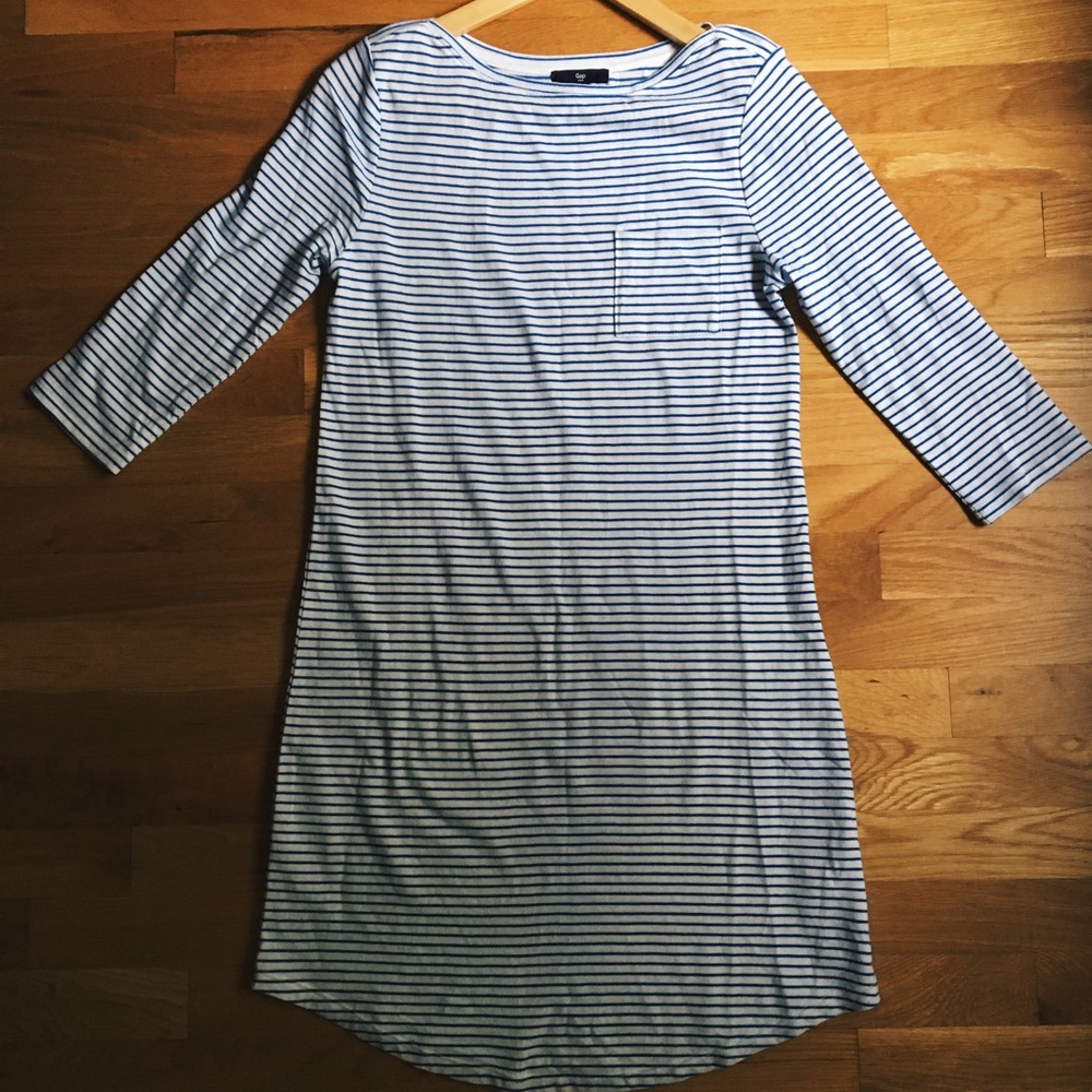 Blue and White Gap Tshirt Dress