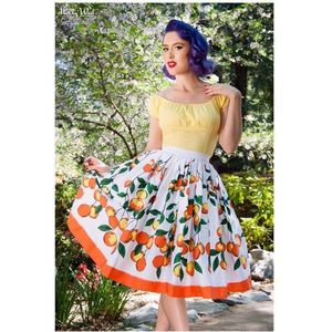 * Flash Sale * Pinup Girl Orange Jenny Skirt Large