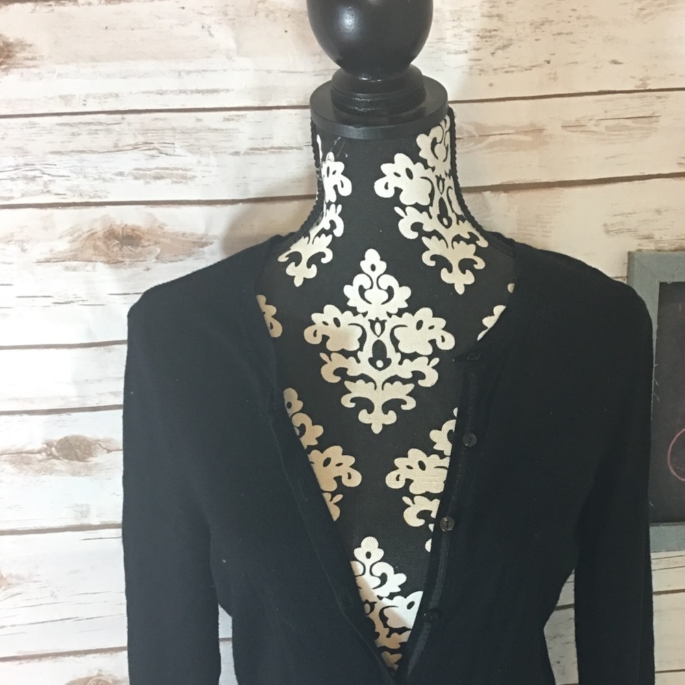 Solid black cardigan size small