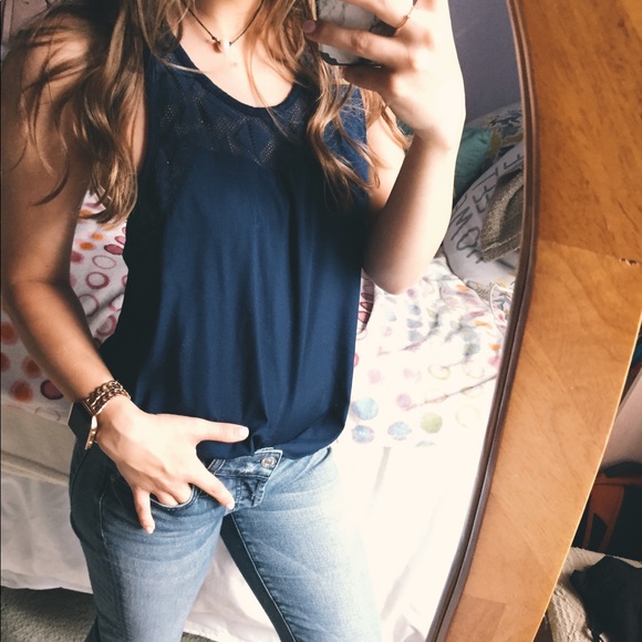 Converse Tops - Target Blue Embroidered Tank