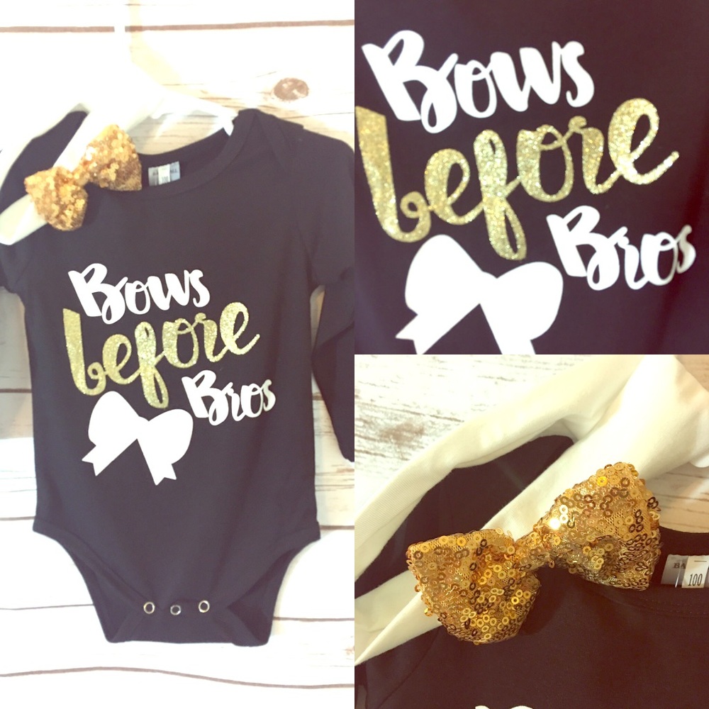 Baby girl onesie and bow set 🎀