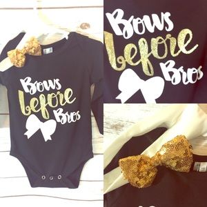 Baby girl onesie and bow set 🎀