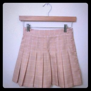 Pink and white check skater skirt