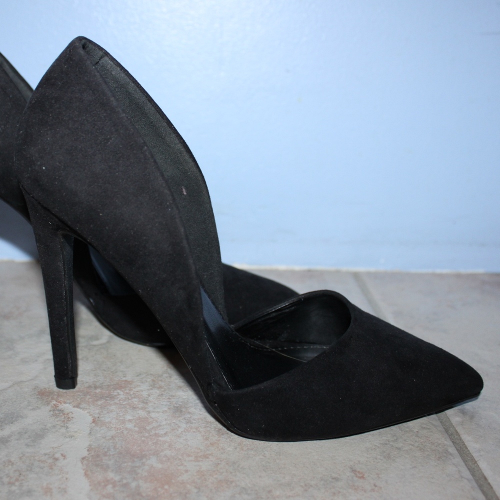 Charlotte Russe Black Stiletto Faux Suede